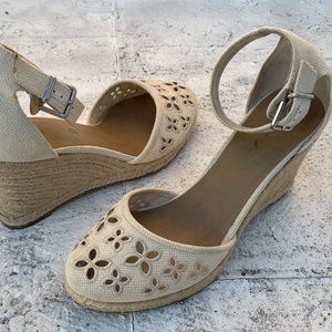 Unisa Women Shoes Wedge Espadrille Unareia Tan Neutral Burlap Sandal Size 10